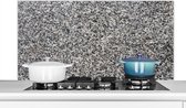 Spatscherm keuken - Achterwand keuken - Graniet print - Industrieel - Grijs - Zwart - Spatwand - 120x60 cm - Muurbeschermer