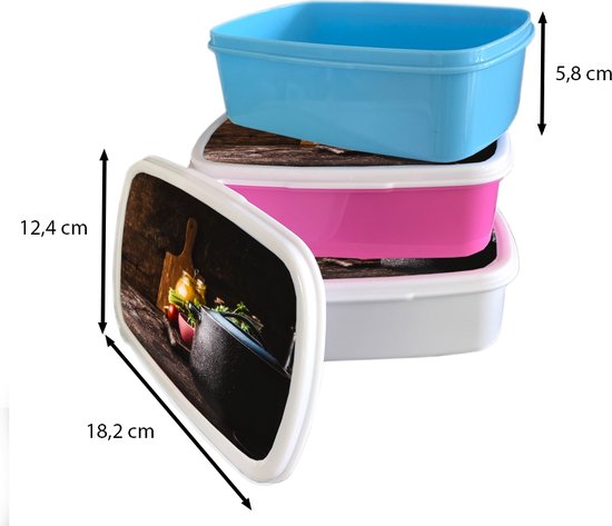 Bread Bin Wit - Lunch Box - Bread Box - Rustique - Nature Morte - Pan - Légumes - 18x12x6 cm - Adultes