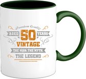 50 Jaar vintage legend - Abraham jubileum - verjaardag  cadeau - Kado tip - Mok - Bottle Groen