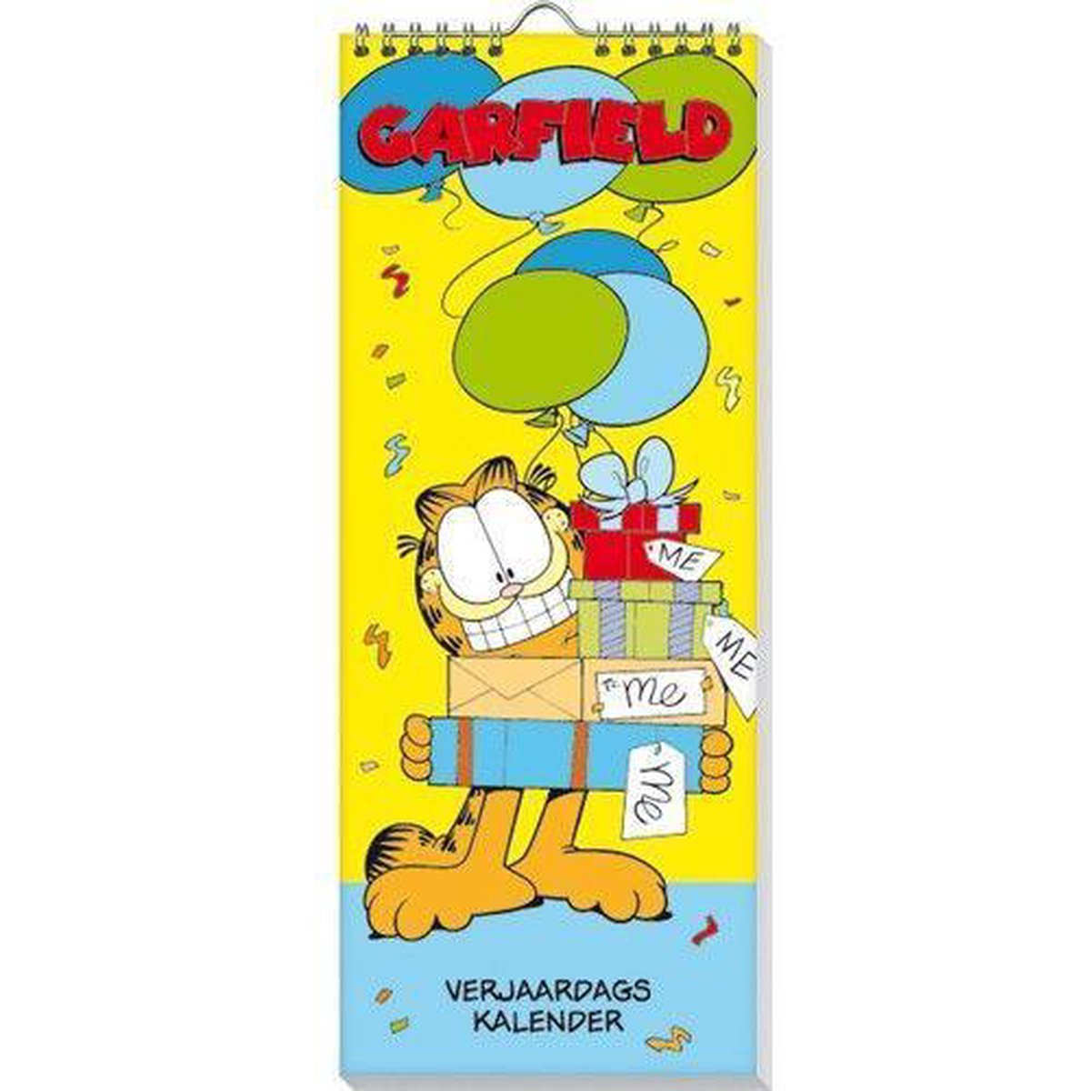 Verjaardagskalender Garfield - Geen jaartal - Ophangbaar - Geel - 13 x 33 x 0,6 cm