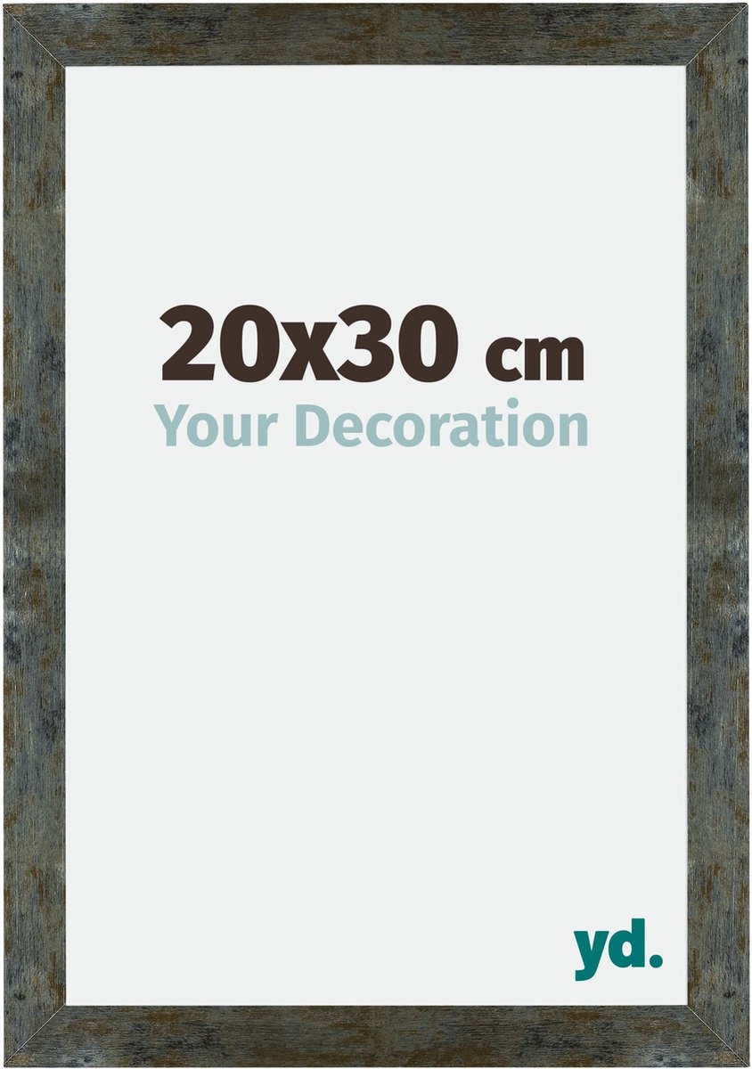 yd. Your Decoration - Fotolijst 20x30 cm - MDF - Blauw Goud Gemeleerd - Mura