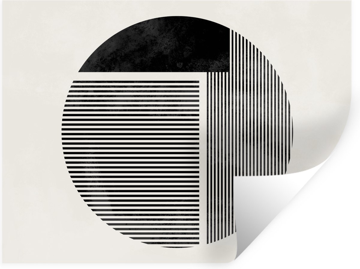 Muurstickers - Sticker Folie - Minimalisme - Cirkel - Design - 80x60 cm - Plakfolie - Muur