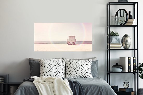 Muurstickers - Sticker Folie - Strand - Hut - Zon - Zee - Zomer - 120x60 cm - Plakfolie - Muurstickers Kinderkamer - Zelfklevend Behang - Zelfklevend behangpapier - Stickerfolie