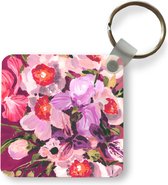 Sleutelhanger - Uitdeelcadeautjes - Roze - Orchidee - Bloemen - Kleuren - Botanisch - Plastic