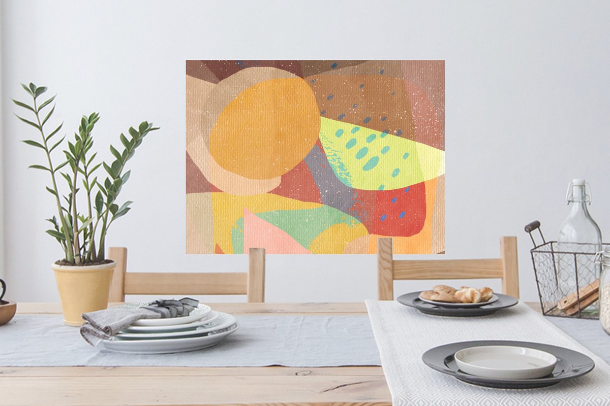 Muurstickers - Sticker Folie - Abstract - Kunst - Regenboog - Pastel - 80x60 cm - Plakfoli