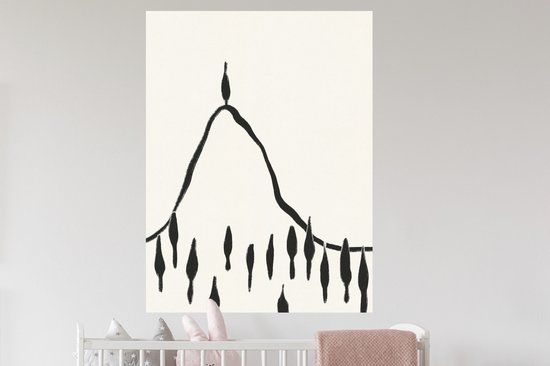 Stickers muraux - Film autocollant - Abstrait - Zwart - Wit - Paysage - 90x120 cm - Film adhésif - Stickers muraux Chambre d'enfant - Papier peint autocollant - Papier peint autocollant - Film autocollant