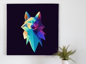 The Smart Fox kunst - 60x60 centimeter op Dibond | Foto op Dibond - wanddecoratie