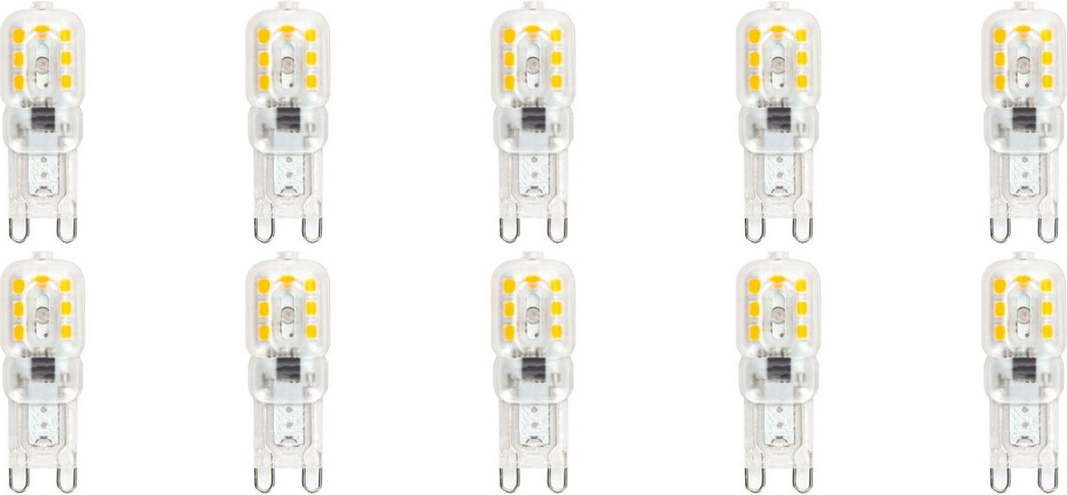 LED Lamp 10 Pack - Velvalux - G9 Fitting - Dimbaar - 3W - Helder/Koud Wit 6000K - Transparant | Vervangt 32W