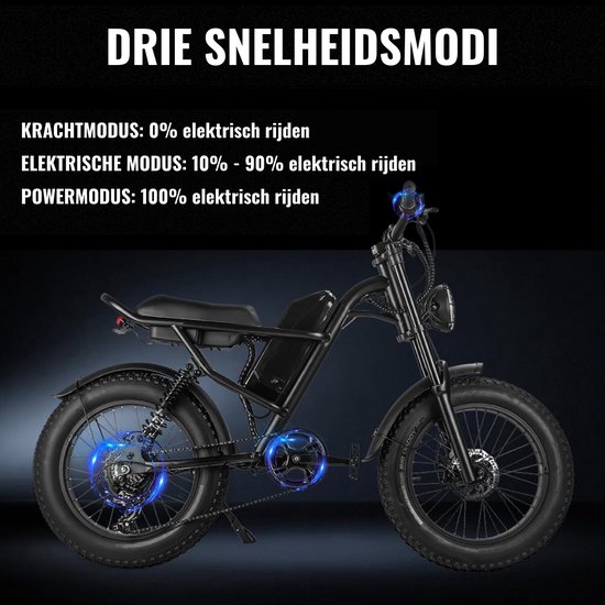 Z8 Fatbike - Elektrische Fiets 120 km Bereik - Mountainbike 45 km/u - 500W/7...  | bol.com