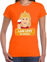 Bellatio Decorations oranje Koningsdag t-shirt - lam leve de koning - dames XXL