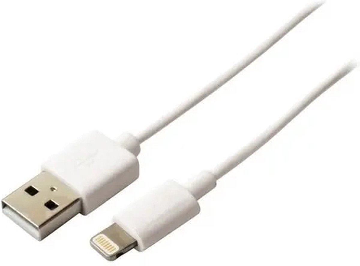 Tecno TC-110R, 1 m, USB A, Lightning, Mannelijk, Mannelijk, Wit