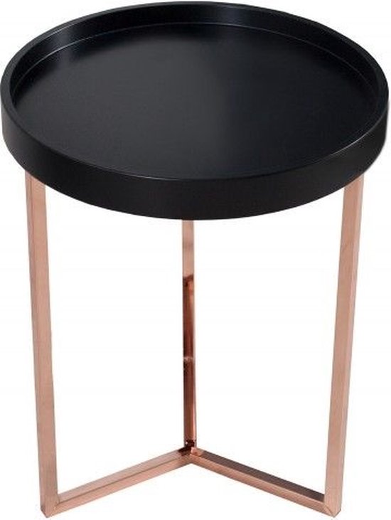 ML-Design Bijzettafel 55x55x55 cm Zwart in Vierkante Vorm, Metalen Frame, Industrieel Ontwerp