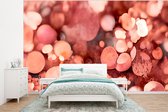 Behang - Fotobehang Abstract - Glitter - Roze - Luxe - Breedte 375 cm x hoogte 280 cm - Behangpapier