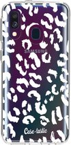 Casetastic Samsung Galaxy A40 (2019) Hoesje - Softcover Hoesje met Design - Leopard Print White Print