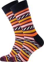 Happy Socks sokken Stripe and Stripe Sock - gestreept met een kleurtje - Unisex - Maat: 41-46