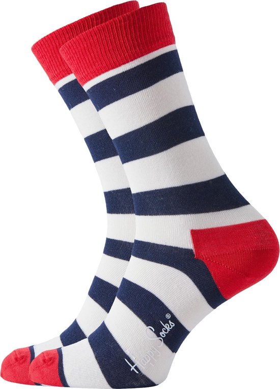 Happy Socks Stripe Sokken - Rood/Wit/Blauw - Maat 36-40 | bol.com