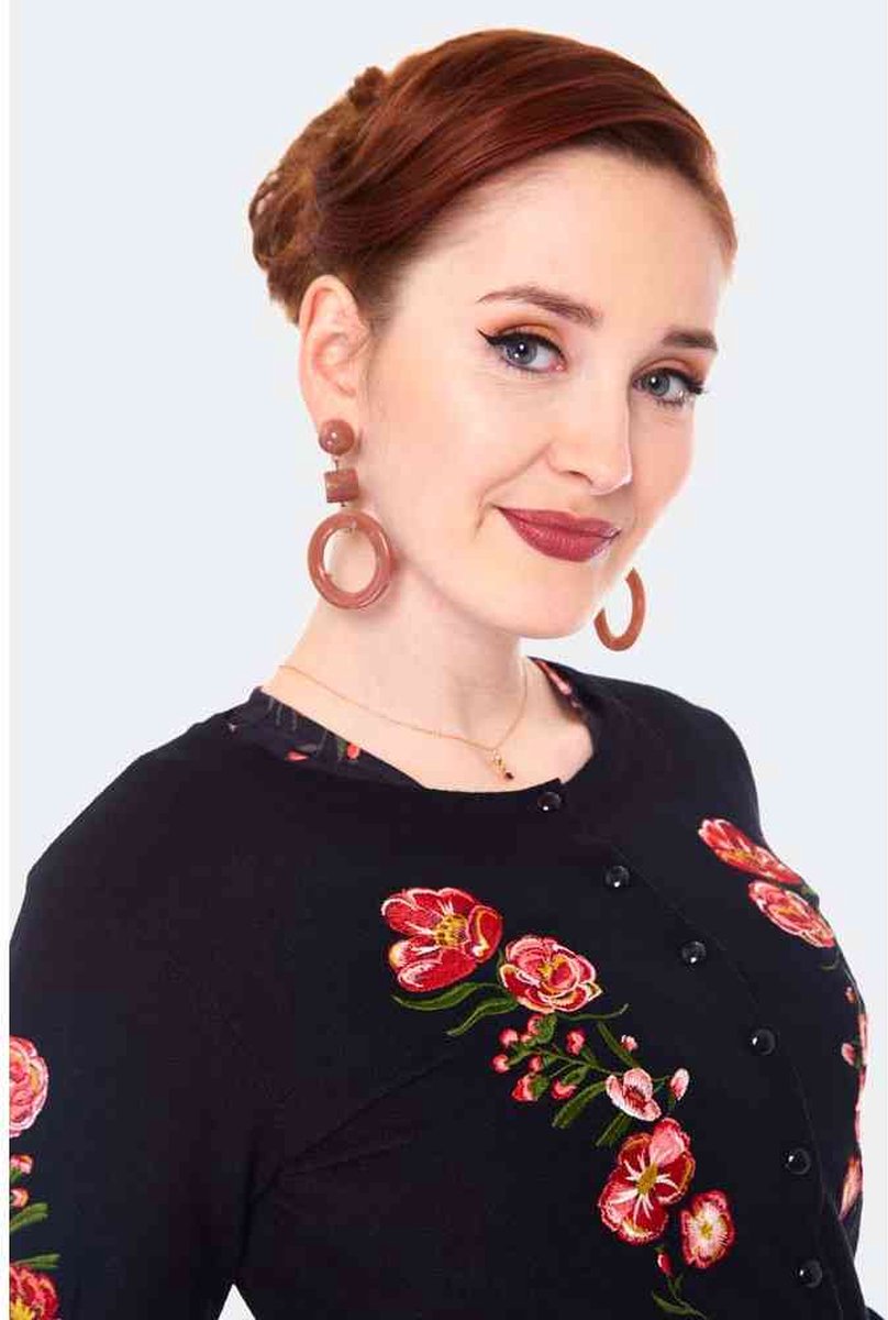 Voodoo Vixen 50 Luvun Cardigan Sydan Ja Nauha Vaaleanpunainen