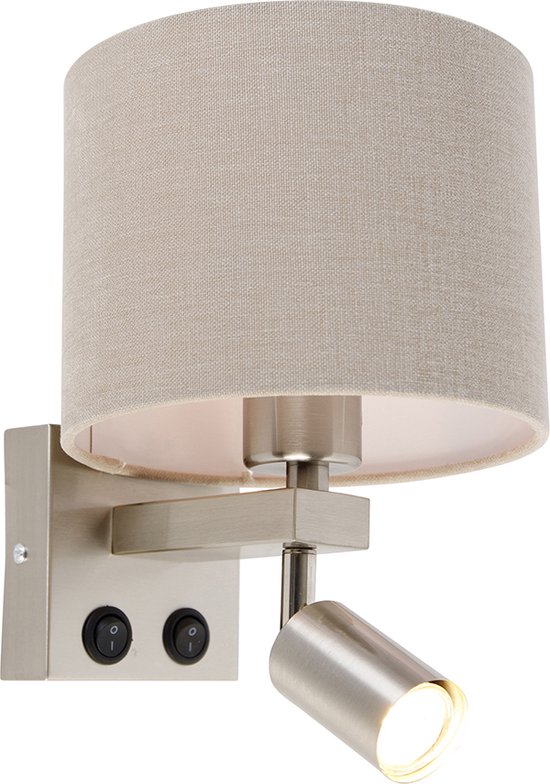 QAZQA brescia combi - Moderne Wandlamp voor binnen - 1 lichts - D - Woonkamer | Slaapkamer | Keuken