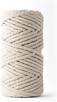 Ledent macramé touw, (8mm, 50M, Natuur), dubbel getwist - van 100% geregenereerd katoenkoord - Macramé touw in verschillende afmetingen om mee te knutselen.