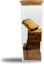 Boîte de Rangement Hermétique Pain d'Épices - Avec Couvercle Bamboe - 10x10x27,5 cm - Sans BPA - Boîte à Pain - Gingerbread Fresh Box