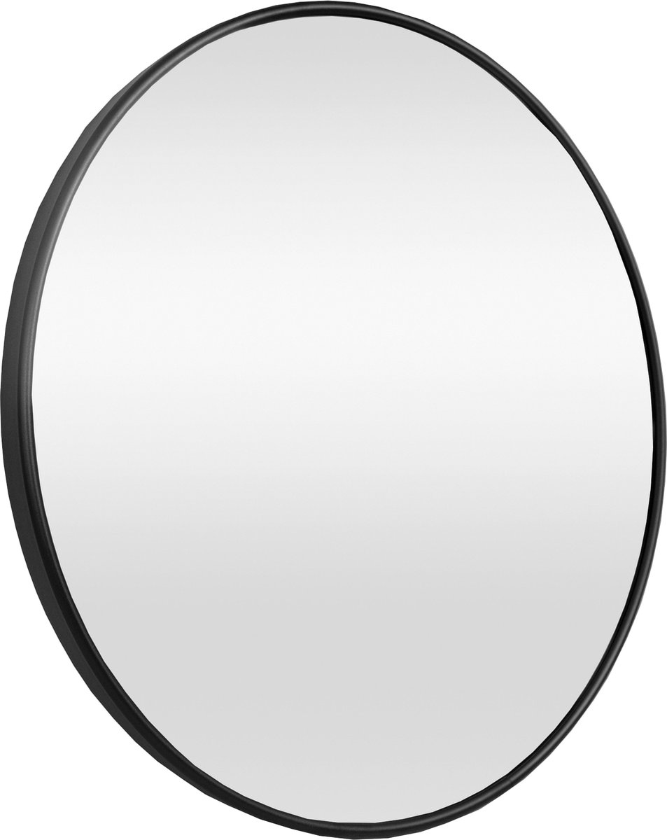 en.casa Spiegel Ordona hangend Ø60 cm rond zwart mat