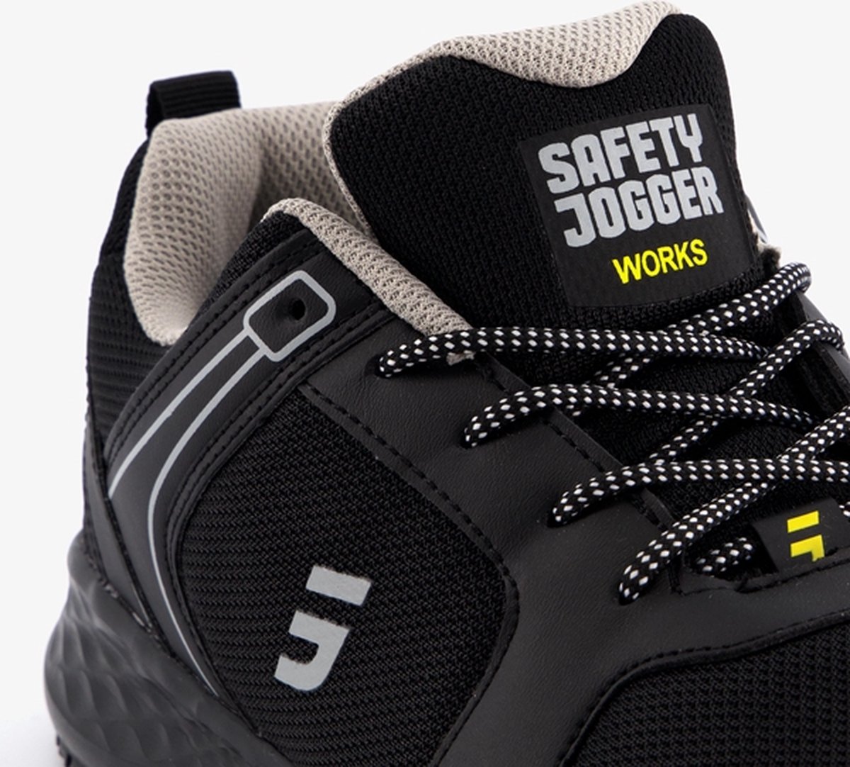 Safety Jogger Balto leren heren werkschoenen S1 Zwart Maat 46 Uitneembare zool