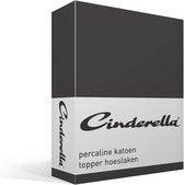 Cinderella Weekend - Topper Hoeslaken - tot 15 cm matrashoogte - Katoen - 200x200 cm - Antraciet
