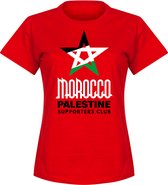 Marokko Palestina Supporters Club Dames T-Shirt - Rood - XXL