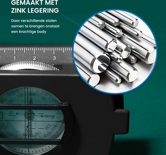 YONO Militair Kompas - RVS - Inklapbaar - Kaartlezer - Liniaal - Metaal - Survival - Zwart