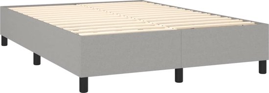 vidaXL-Boxspring-met-matras-en-LED-stof-lichtgrijs-140x190-cm