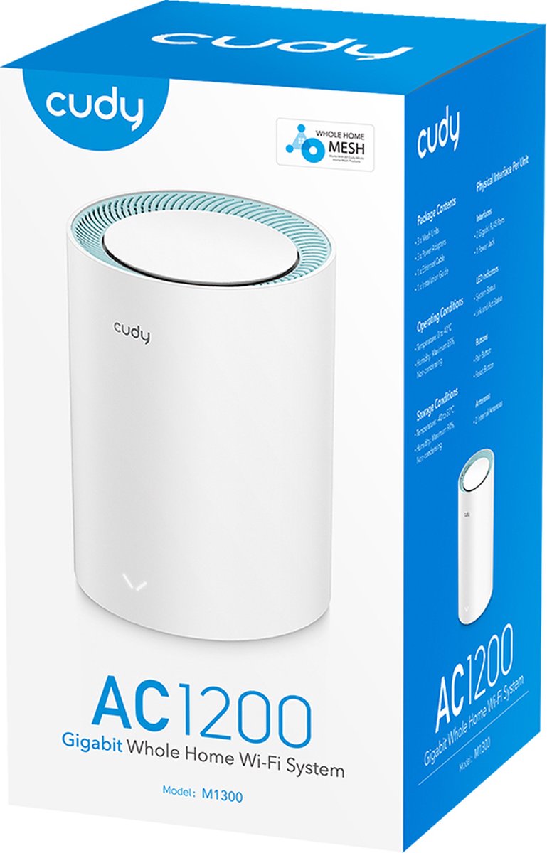 Cudy AC1200 Gigabit Mesh Wi-Fi System (1-Pack) mesh router thumbnail 3