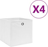 vidaXL - Opbergboxen - 4 - st - 28x28x28 - cm - nonwoven - stof - wit