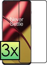 Screenprotector Geschikt voor OnePlus 11 Screenprotector Tempered Glass Gehard Glas Full Cover - 3x