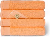 Satize Comfort Handdoeken 50x100 cm - Dikke band - Set van 4 - Badhanddoeken hotelkwaliteit - 100% katoen - Oranje