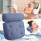 Badkussen, luxe badkuip & spa-kussen met Air-mesh-technologie en 7 zuignappen. Ondersteuning voor hoofd, rug, schouder, nek. Geschikt voor badkuipen, home spa