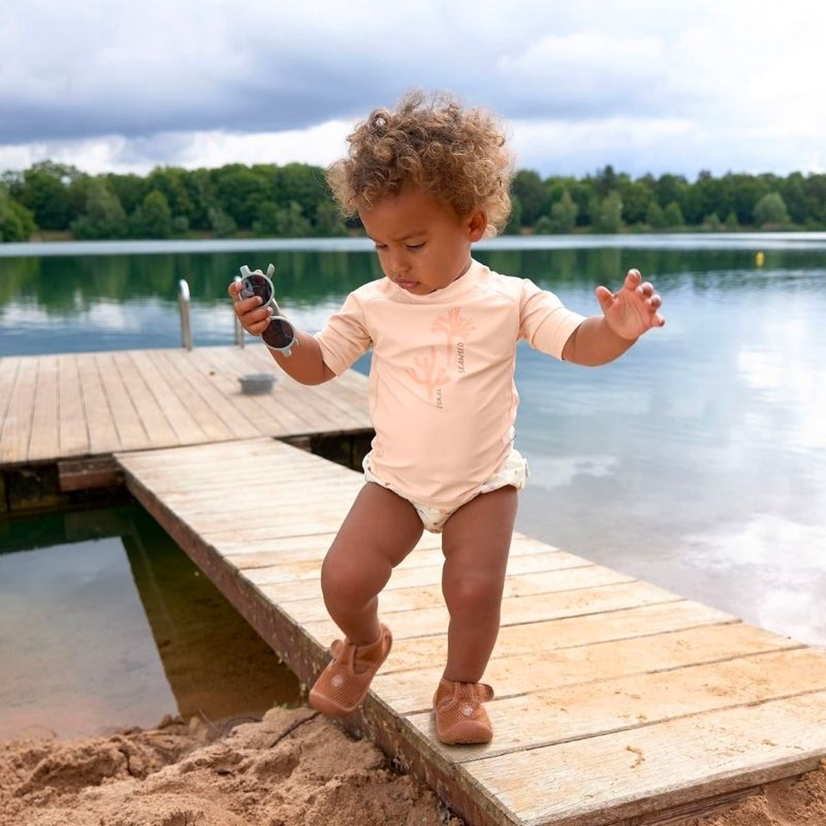 Lässig Zwemshirt Rashguard Korte Mouw Splash & Fun Corals peach rose, 07 - 12 mnd. — afbeelding 7