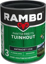Rambo Pantserbeits Tuinhout Zijdeglans Dekkend - Gelijkmatig Vloeiend - Antraciet - 0.75L