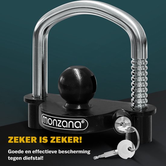 Monzana Disselslot - Verchroomd Staal incl. 2 Sleutels - Zwart van Monzana — afbeelding 2
