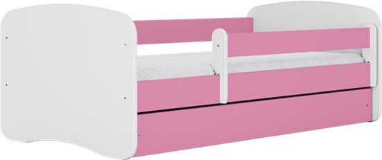 Kocot Kids - Bed babydreams roze zonder patroon zonder lade met matras 180/80 - Kinderbed - Roze