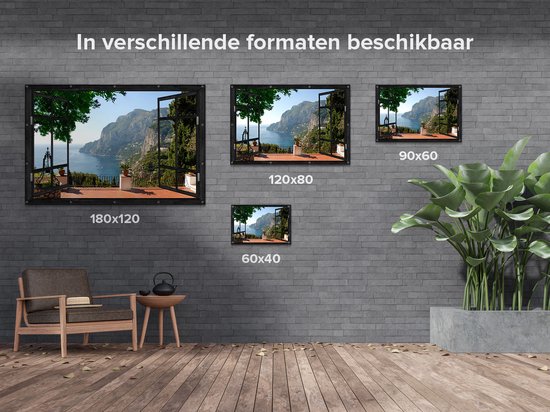 Affiche jardin Gards Vue sur la mer - 60x40 cm - Toile jardin - Décoration de jardin - Décoration murale extérieur - Tableau jardin