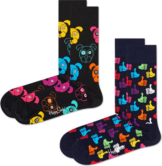 Happy Socks Dames Heren Sokken Classic Dog Socks 2-Pack - Maat 41-46