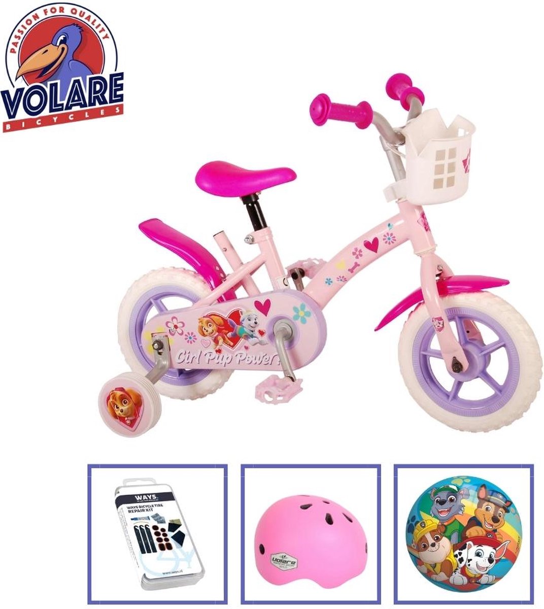 Kit De Protection Paw Patrol Pour Enfants - Casque, Genouillères, Coudières - Taille Ajustable 52-56 Cm