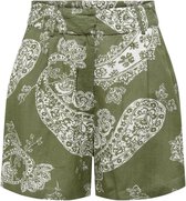 Only Broek Onlbella Linen Hw Tailored Shorts P 15289371 Olive Branch/large Pais Dames Maat - S