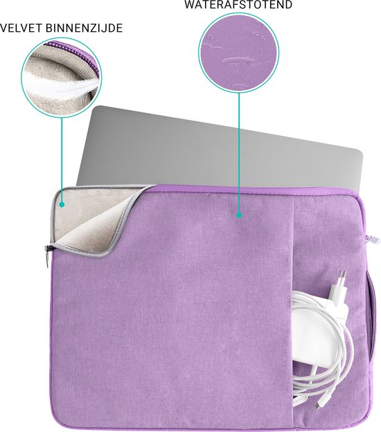 Laptophoes 15,6 inch paars waterafs...