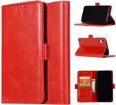 GadgetBay Kunstleer Wallet TPU hoesje iPhone XR - Rood