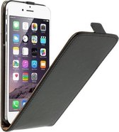 GadgetBay Zwarte lederen flipcase iPhone 6 Plus 6s Plus Klaphoesje leer Leder cover