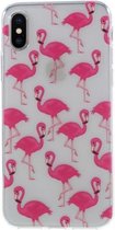 GadgetBay Roze flamingo's TPU case iPhone X XS hoesje - Transparant