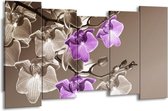 Peinture sur toile Orchidée | Marron, violet | 150x80cm 5Liège