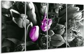 Peinture sur verre tulipe | Violet, gris, noir | 160x80cm 4 Liège | Tirage photo sur verre | F003579