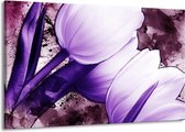 Peinture sur toile Tulipes | Violet, blanc | 140x90cm 1 Liège